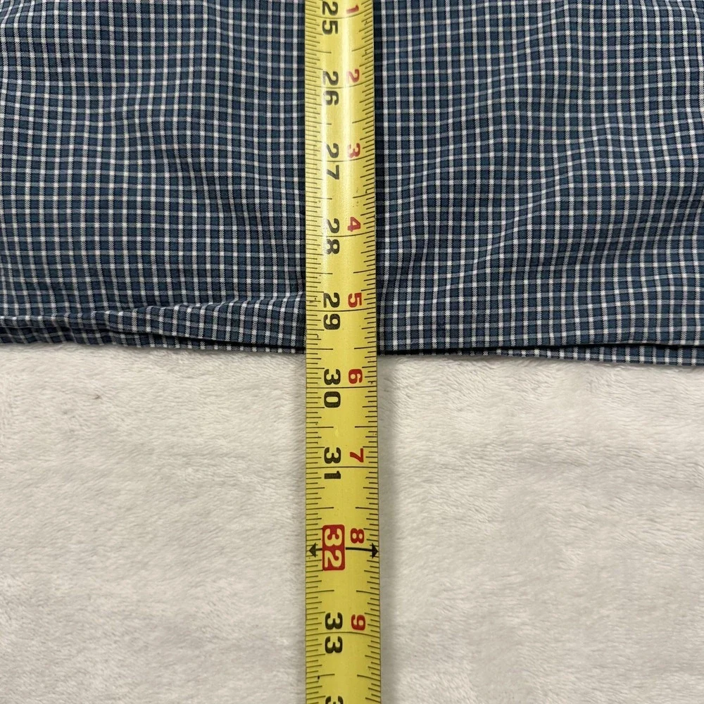 Vintage Levi's‎ Shirt Mens Large Blue Check Plaid Short Sleeve Button Front
